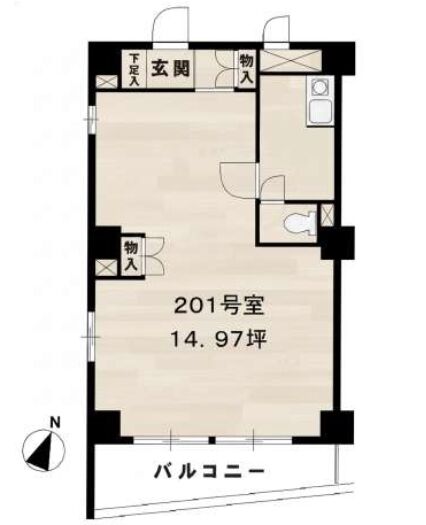 平河町リリエンハイム 201号室 平面図