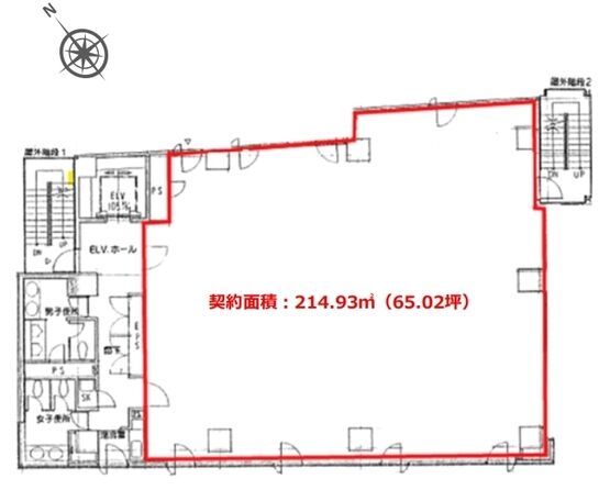 白鹿茅場町ビル 4階 平面図