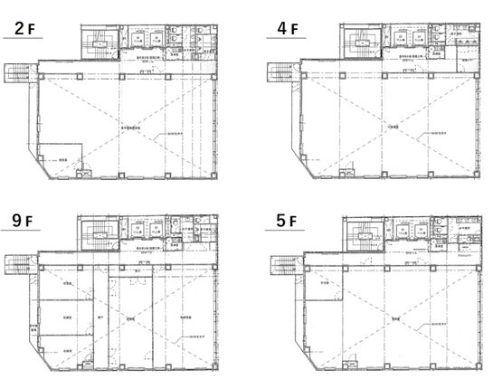 （仮称）人形町1棟物件 2階～9階 平面図