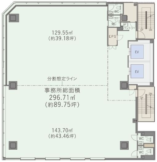 T-PLUS八丁堀 5階 平面図