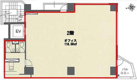 エース九段ビル 2階 平面図