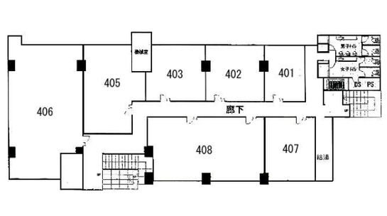 プラザ新大樹ビル 本館 4階406 平面図