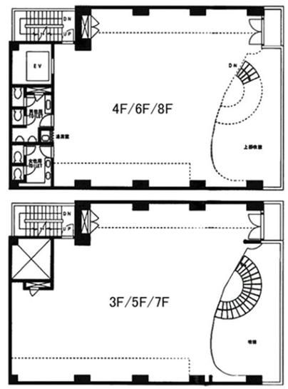 ACN銀座8ビル（旧ヒューリック銀座木挽町ビル） 5階～6階ﾒｿﾞﾈｯﾄ 平面図