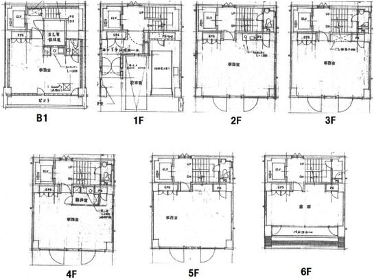 飯田橋MTビル 地下1階～6階 平面図