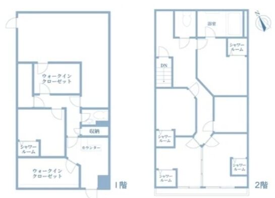 秀和六本木レジデンス 1階~2階 平面図