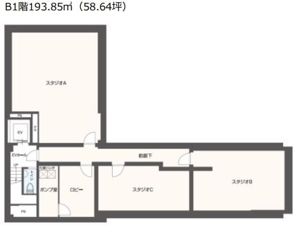 四谷四丁目1棟空ビル 地下1階～3階 平面図