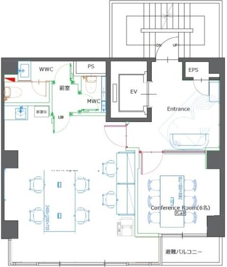 NOVEL WORK Hatchobori（旧：エクセルビル） 5階 平面図