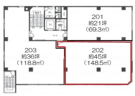 第2プレシーザビル（第二プレシーザビル） 2階202 平面図