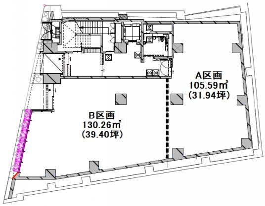 （仮称）代々木3丁目ビル 地下1階A 平面図