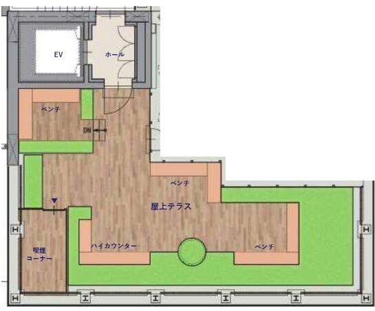 屋上 共用Wi-FiとOAコンセントを設置予定