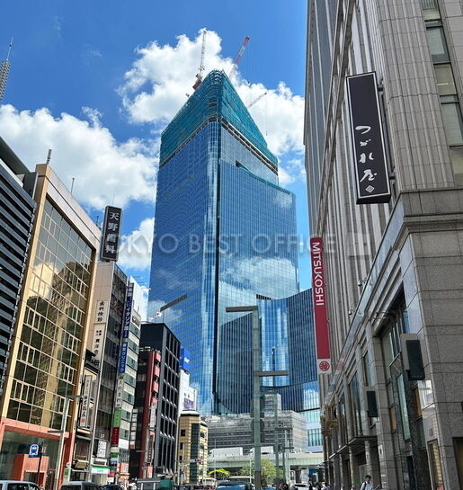 日本橋一丁目中地区第一種市街地再開発事業 建設中（2025年8月撮影）