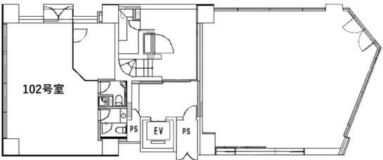 合人社東京秋葉原ビル（旧：THE GATE AKIHABARA・フォアサイトビル） 1階102 平面図