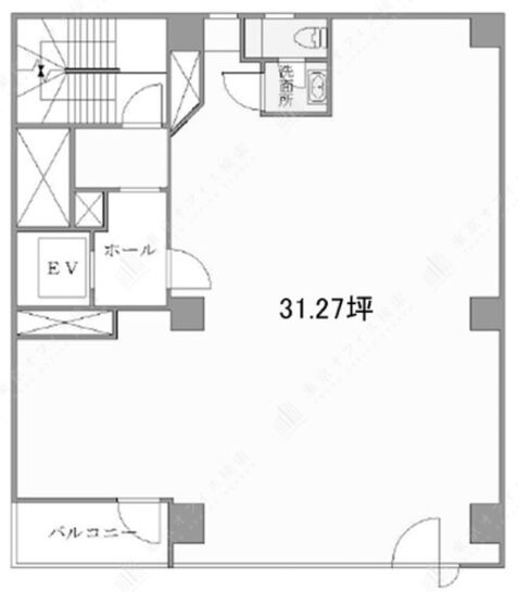 岡崎ビル（新宿区） 8階 平面図