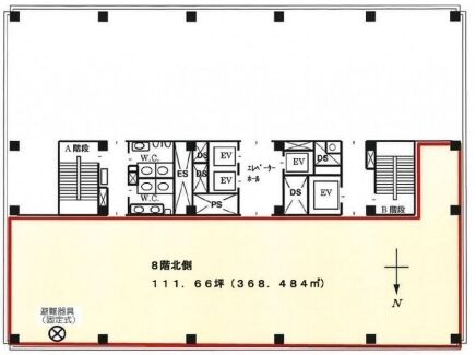 龍名館本店ビル 8階北 平面図