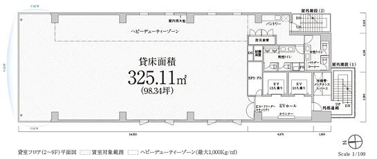 PMO浜松町Ⅱ（旧：PMO浜松町大門前） 8階 平面図