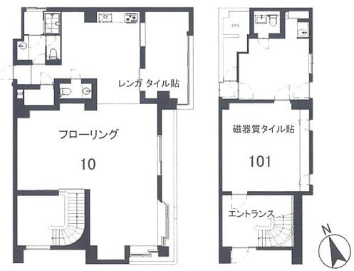 笠松千代田ビル 1階～2階101ﾒｿﾞﾈｯﾄ 平面図