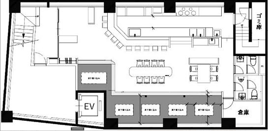Grandir 日本橋小伝馬町（旧：ハニー小伝馬町ビル） 地下1階 平面図