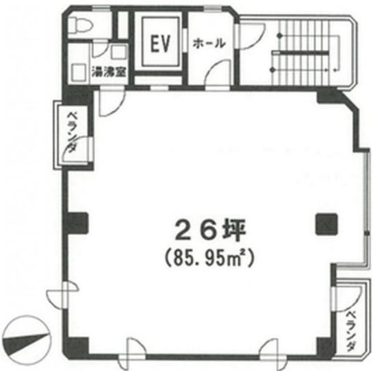 ロリエ市ヶ谷ビル 2階 平面図