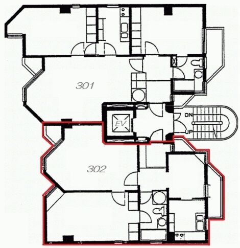 飯倉カムフィーホームズ 3階302 平面図