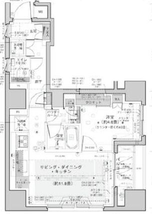 パークリュクス 銀座mono 806号室 平面図