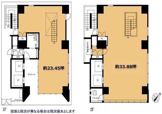 VORT銀座briller（ぎんざぶりえ）（旧：GINZA LOUIS） 1階～2階 平面図