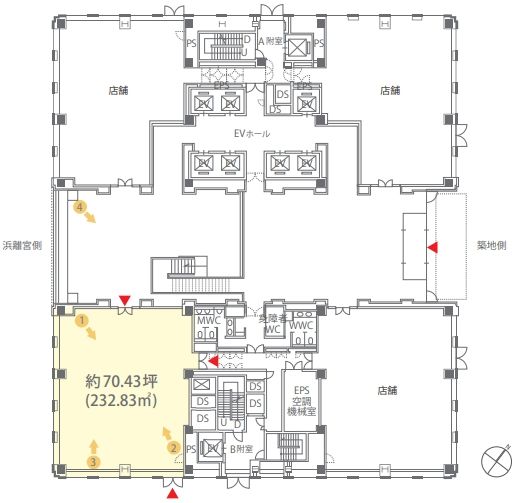 浜離宮パークサイドプレイス 1階C 平面図
