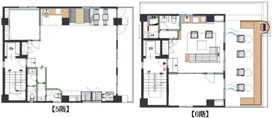 Biz Feel Ichigaya(旧:ツボヤビル) 5階~6階 平面図