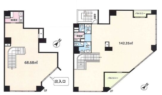 人形町アムフラット 1階~2階メゾネット 平面図