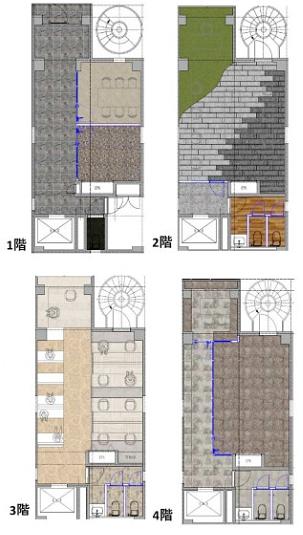 Axi高田馬場 1階～4階 平面図