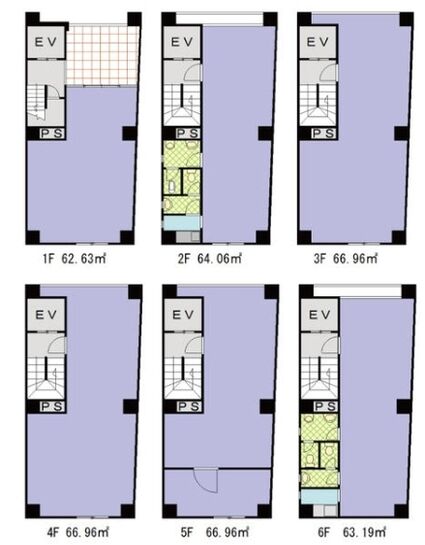 925両国第二 1~6階 平面図