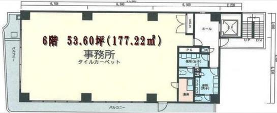 K.Tビル（台東区） 6階 平面図