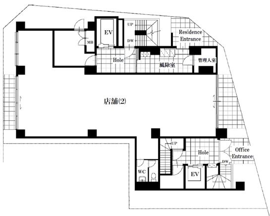 ホウゲン建設ビル 1階 平面図