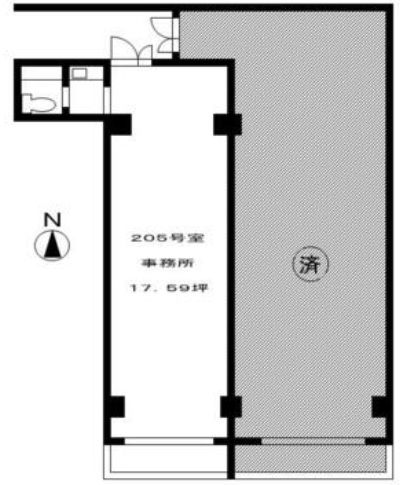 リーラ仲御徒町 2階205 平面図