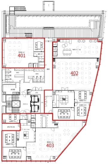 (仮称)X-BASE SHIBUYA(クロスベース渋谷) 4階402 平面図