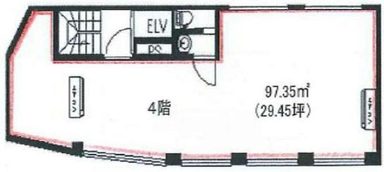 プリンスビル（中央区） 4階 平面図