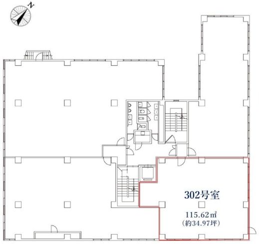生泉市ヶ谷ビル 3階302 平面図
