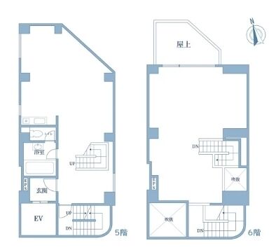 エタニティ麻布十番 5階～6階 平面図