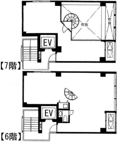 淡景ビル 6階~7階メゾネット 平面図