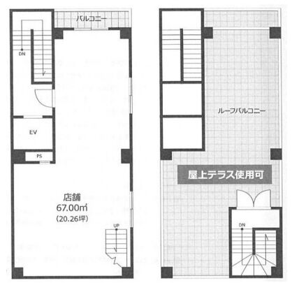 FACE四ツ谷 6階～R 平面図