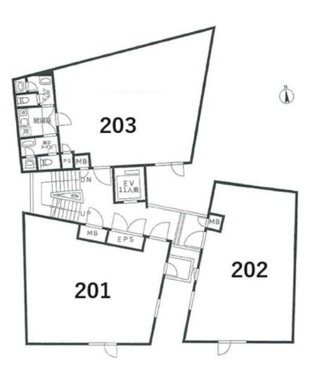 荒木町ガーデンズ 2階202 平面図