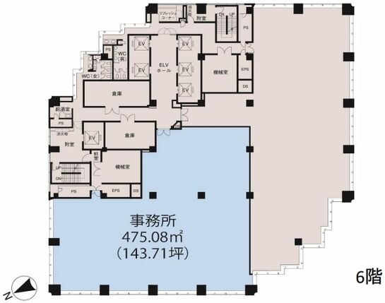 新宿スクエアタワー 6階 平面図