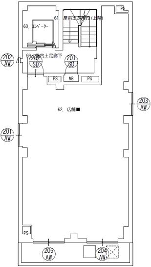 第二ワタナベビル（旧：（仮称）第二渡辺ビル） 2階 平面図