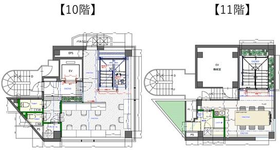 NOVEL WORK Gotanda 10階～11階 平面図