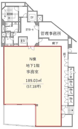 N.E.Sビル（NESビル） N棟 地下1階 平面図