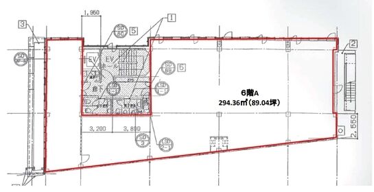 井門美竹ビル 6階A 平面図