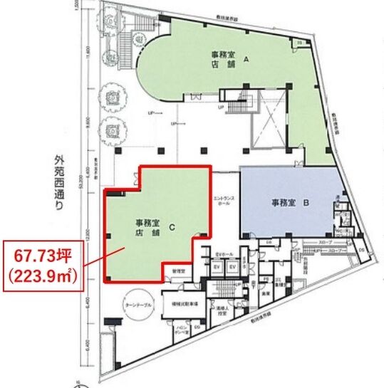 広尾MTRビル(旧:広尾SKビル) 1階 平面図