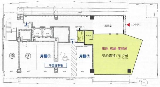 アポロタワー日本橋（旧：KLL日本橋ビル） 1階 平面図