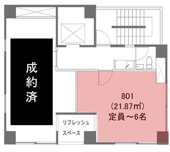 LEAGUE銀座 801号室 平面図