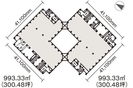 虎ノ門ツインビルディング（旧：親日鉱ビル） E08階802 平面図