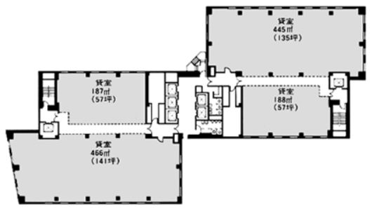 新宿サンエービル（西新宿） 15階西 平面図